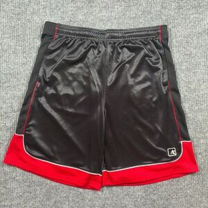 AND1 Mens Basketball Shorts Size XL Black Red Athletic Pull On Drawstring